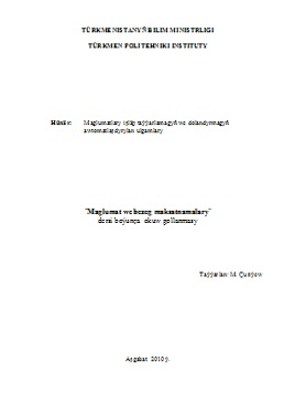 Maglumat we bezeg maksatnamalary